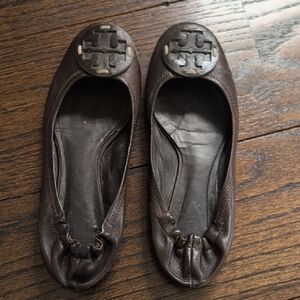 Tory Burch Brown Leather Ballet Flats size 36